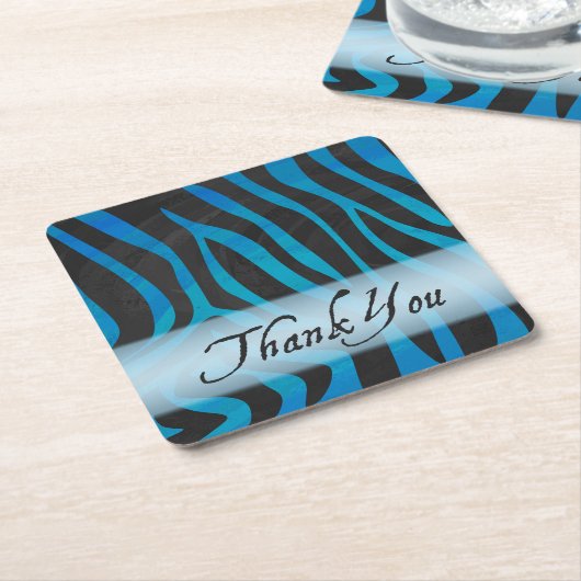 Wild Animal Zebra Pattern Dank je Vierkante Kartonnen Onderzetter (Schuin)