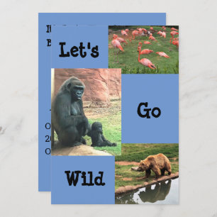 Wild Animal Zoo Birthday Invitation Kaart
