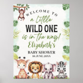 Wild Animals Baby Shower Boy Poster (Voorkant)