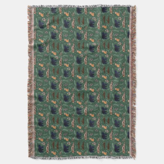 Wild Animals Forest Friends Pattern Deken (Voorkant Verticaal)