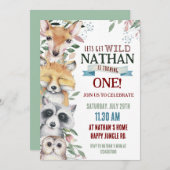 Wild Animals Verjaardagsfeest uitnodiging (Voorkant / Achterkant)