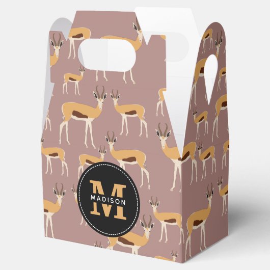 Wild Antelope Animal Pattern Bedankdoosjes (Geopend)