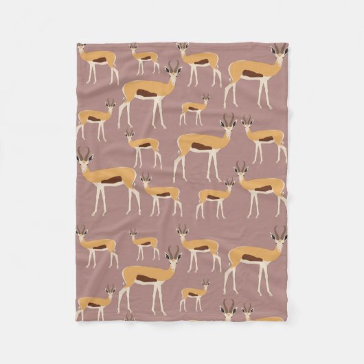 Wild Antelope Animal Pattern Fleece Deken (Voorkant)