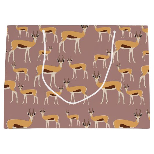 Wild Antelope Animal Pattern Groot Cadeauzakje (Voorkant)