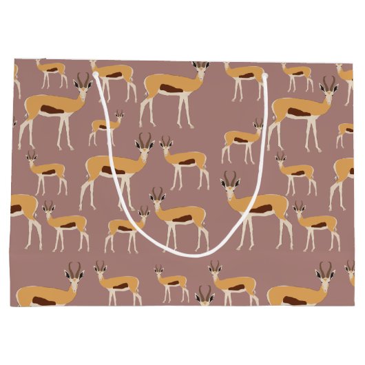 Wild Antelope Animal Pattern Groot Cadeauzakje (Achterkant)