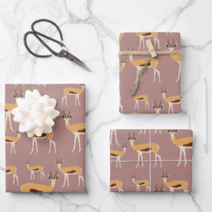 Wild Antelope Animal Pattern Inpakpapier Vel