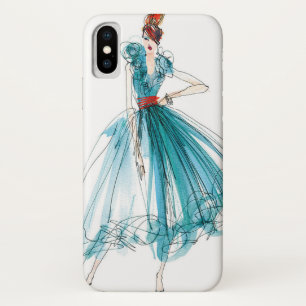 Wild Apple Haute Couture Mode Sketch iPhone X Hoesje