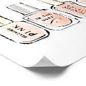 Wild Apple | Modern Pink Nail Poolse Schets Poster (Hoek)