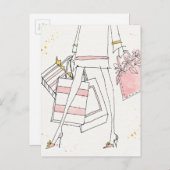 Wild Apple | Moderne roze Mode schets Briefkaart (Voorkant / Achterkant)