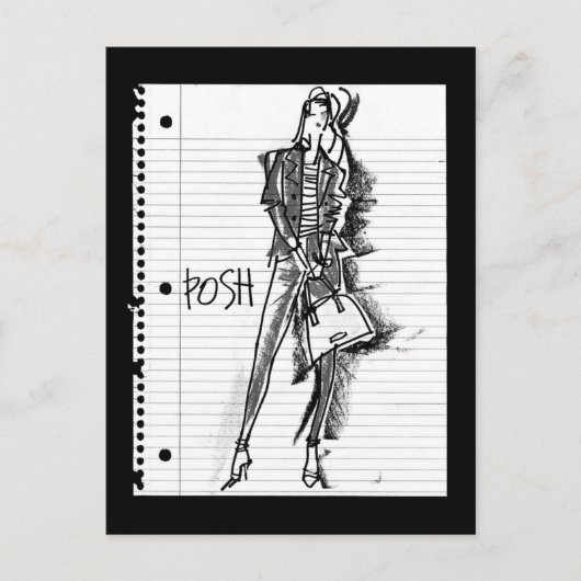 Wild Apple | Posh - Edgy  Sketch Briefkaart (Voorkant)