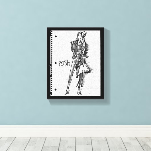 Wild Apple | Posh - Edgy  Sketch Canvas Afdruk (Insitu (Houten vloer))
