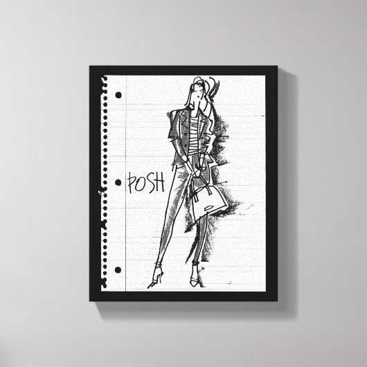 Wild Apple | Posh - Edgy  Sketch Canvas Afdruk (Voorkant)