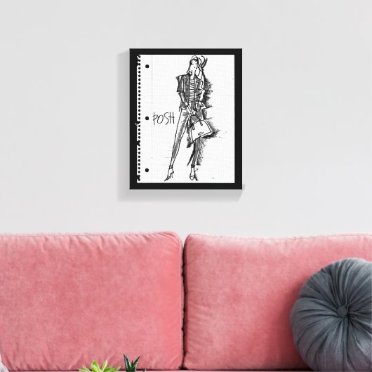 Wild Apple | Posh - Edgy  Sketch Canvas Afdruk (Insitu (Woonkamer))