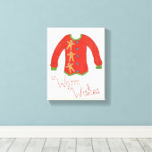 Wild Apple | Warm Wishes - Gingerbrood Man Canvas Afdruk (Insitu (Houten vloer))