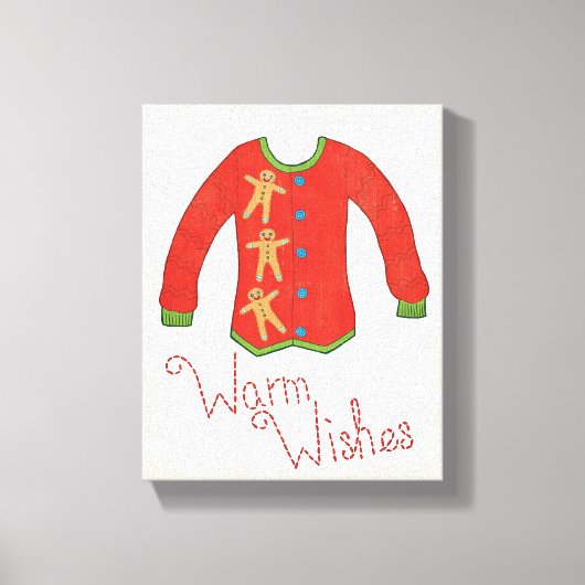 Wild Apple | Warm Wishes - Gingerbrood Man Canvas Afdruk (Voorkant)