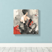 Wild Apple | Waterverf Vrouw Canvas Afdruk (Insitu (Houten vloer))