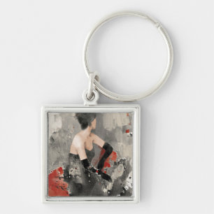 Wild Apple Waterverf Vrouw Sleutelhanger