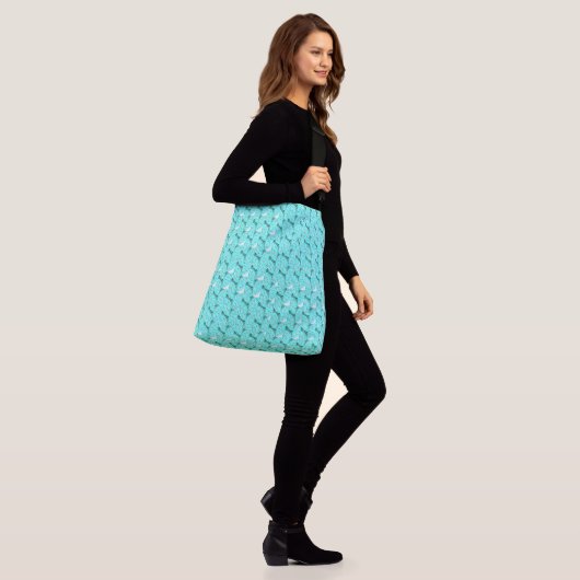 Wild Aqua Scale Crossbody Tas (Op model)
