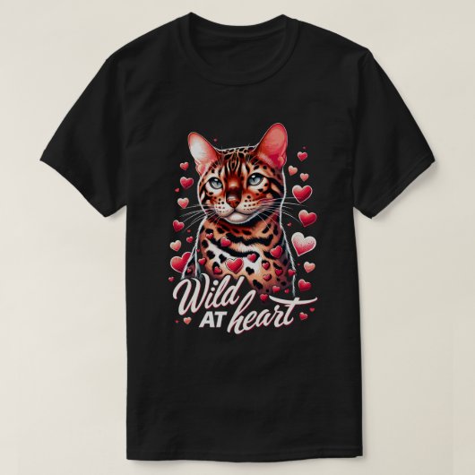 Wild at Heart - Bengaalse Kat Liefde T-shirt (Design voorkant)