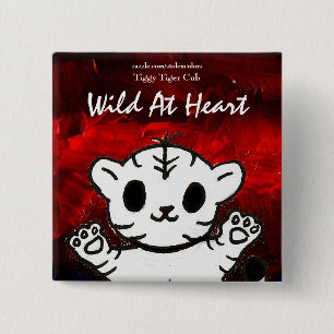 Wild At Heart Tiggy Vierkante Button 5,1 Cm
