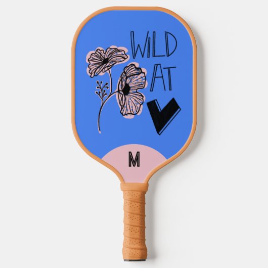 Wild At Heart Whimsical Blue Pickleball Paddle (Voorkant)