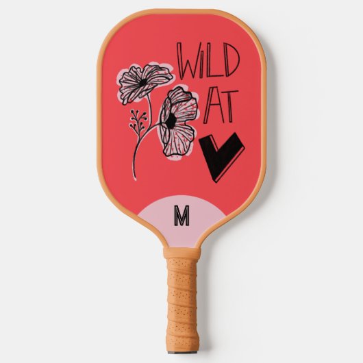 Wild At Heart Whimsical Red Pickleball Paddle (Voorkant)