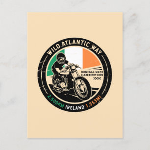 Wild Atlantic Way Ierland Motorfiets Briefkaart