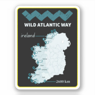Wild Atlantic Way - Ierse Toerisme proef Ierland Sticker