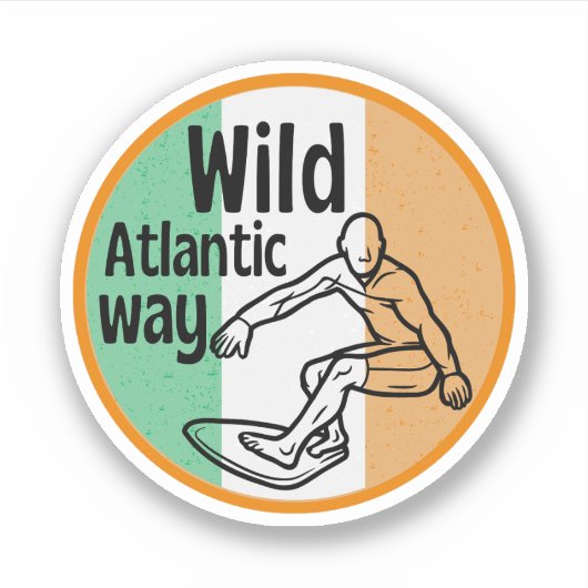 Wild Atlantic Way - surfen Ierse Toerisme proef Sticker (Voorkant)