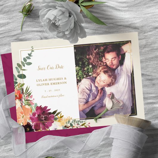 Wild Autumn Bouquet | Foto Opslaan Datum bekendmak Aankondiging