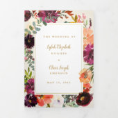 Wild Autumn Bouquet | Weddenschap Drieluik Uitnodiging (Cover)