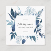 Wild Azure | Botanisch Lijst Vierkante Visitekaartje (Voorkant)