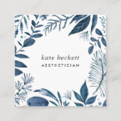 Wild Azure | Botanisch Lijst Vierkante Visitekaartje (Voorkant)