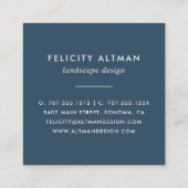 Wild Azure | Botanisch Vierkante Visitekaartje (Achterkant)