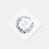 Wild Azure | Botanische krans bruiloft Servet (Hoek)