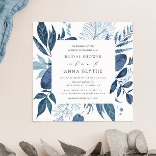 Wild Azure Bridal Shower Invitation   Vierkant Kaart