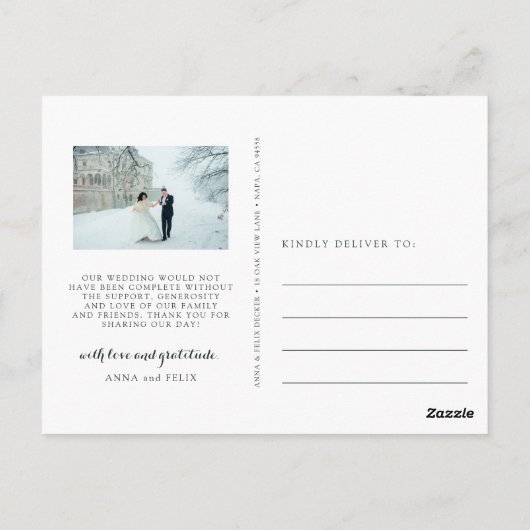 Wild Azure | Multifoto Weddenschap Hartelijk dank Briefkaart (Achterkant)