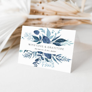 Wild Azure Waterverf Botanische Dankjewel Bedankkaart