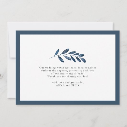 Wild Azure | Weddenschap Foto flat - Hartelijk dan Bedankkaart (Achterkant)