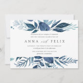 Wild Azure Wedding Invitation Kaart (Voorkant)