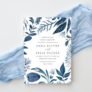 Wild Azure Wedding Invitation Kaart