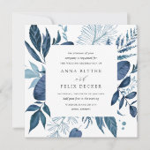 Wild Azure Wedding Invitation | Vierkant Kaart (Voorkant)