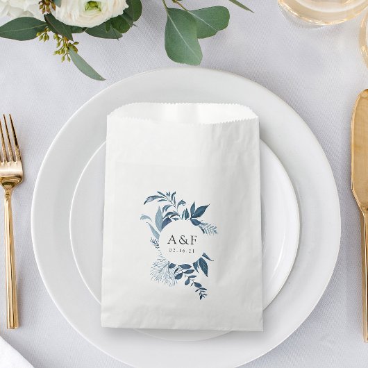 Wild Azure Wedding Monogram Bedankzakje