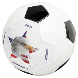 Wild Bald Eagle, de Amerikaanse vlag, Star Voetbal