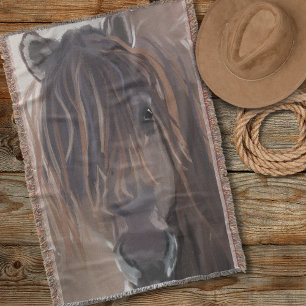 Wild Bay Bruin Paard Grappig Messy Haar Deken