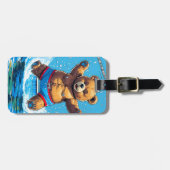 Wild Bear Summer Vintage Pool Bagagelabel (Voorkant horizontaal)