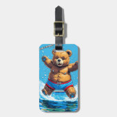 Wild Bear Summer Vintage Pool Bagagelabel (Voorkant verticaal)