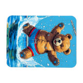 Wild Bear Summer Vintage Pool  Magneet (Horizontaal)