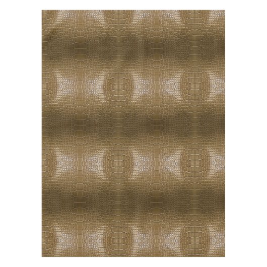 Wild beige bruin alligator krokodillenleer tafelkleed (Voorkant)