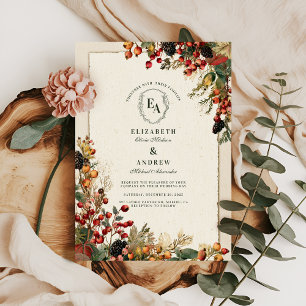Wild Berry Rustic Garden Wedding Kaart